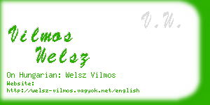 vilmos welsz business card